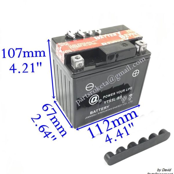 12V5Ah Battery Assy For ATV-110/125cc