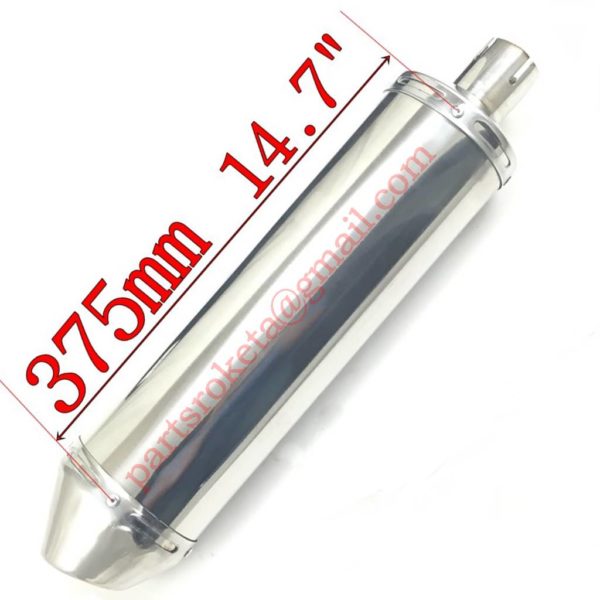 14.7″ Chrome Muffler – Super Hornet, Revent, Roma, MC-06-150cc
