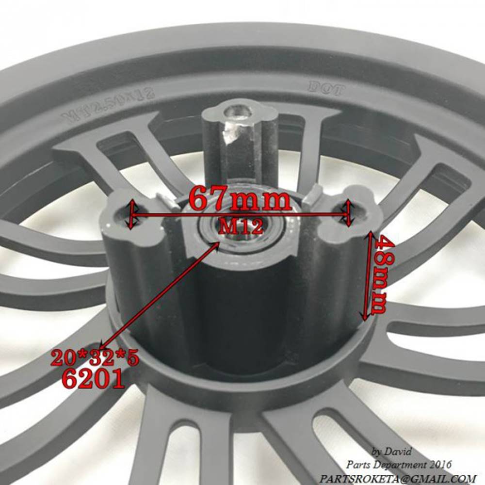 Scooter Wheel Set – Front & Rear – MT2.50x12 - Image 5