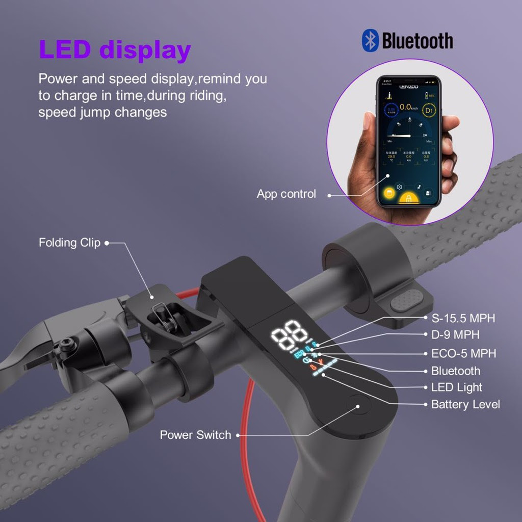 Electric Scooter, Up to 15 Miles Range, 3 Gear Speed Mode - Image 5