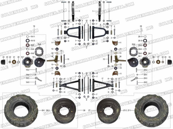 ATV-48-125-04 FRONT WHEEL ASSEMBLY