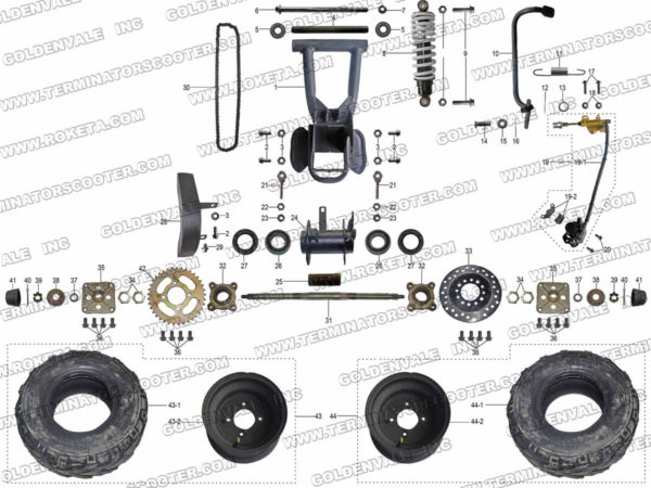 ATV-48-125-06 REAR WHEEL ASSEMBLY