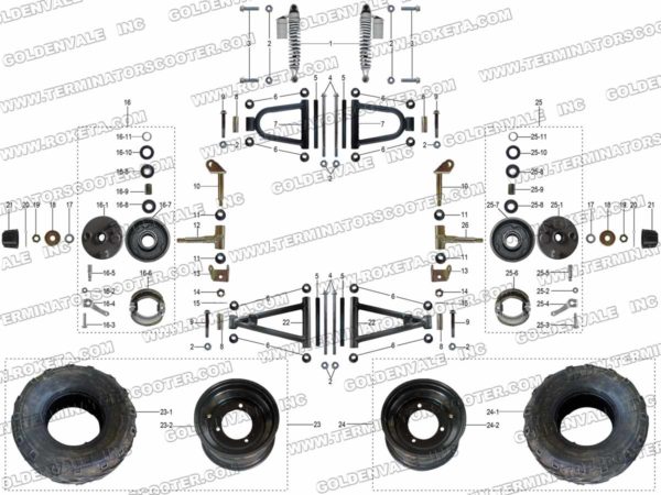 ATV-93-125-04 FRONT WHEEL ASSEMBLY