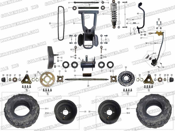 ATV-93-125-06 REAR WHEEL ASSEMBLY