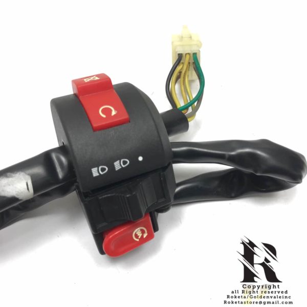 7 WIRES 1 MALE PLUG LEFT SWITCH ASSEMBLY