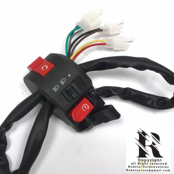 7 WIRES 3 MALE PLUG LEFT SWITCH ASSEMBLY