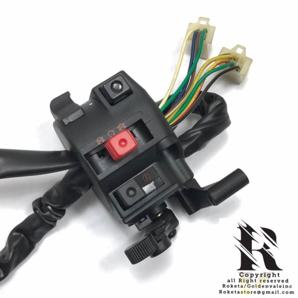 9 WIRES 2 FEMALE PLUG LEFT SWITCH ASSEMBLY